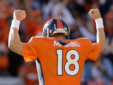 Peyton Manning celebrates